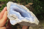 Natural Blue Lace Agate Geode Specimens x 4 From Malawi - Toprock Gemstones and Minerals 