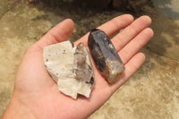 Natural Smokey Quartz & Feldspar Clusters x 12 From Malawi - Toprock Gemstones and Minerals 