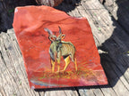Hand Made Kudu Decoupage on Red Jasper Stone Slabs - sold per item - From South Africa - Toprock Gemstones and Minerals 