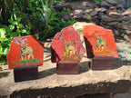 Hand Made Kudu Decoupage on Red Jasper Stone Slabs - sold per item - From South Africa - Toprock Gemstones and Minerals 