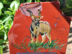 Hand Made Kudu Decoupage on Red Jasper Stone Slabs - sold per item - From South Africa - Toprock Gemstones and Minerals 