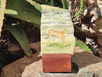 Hand Made Cheetah Decoupage on Butter Jade Stone Slabs - sold per item - From South Africa - Toprock Gemstones and Minerals 