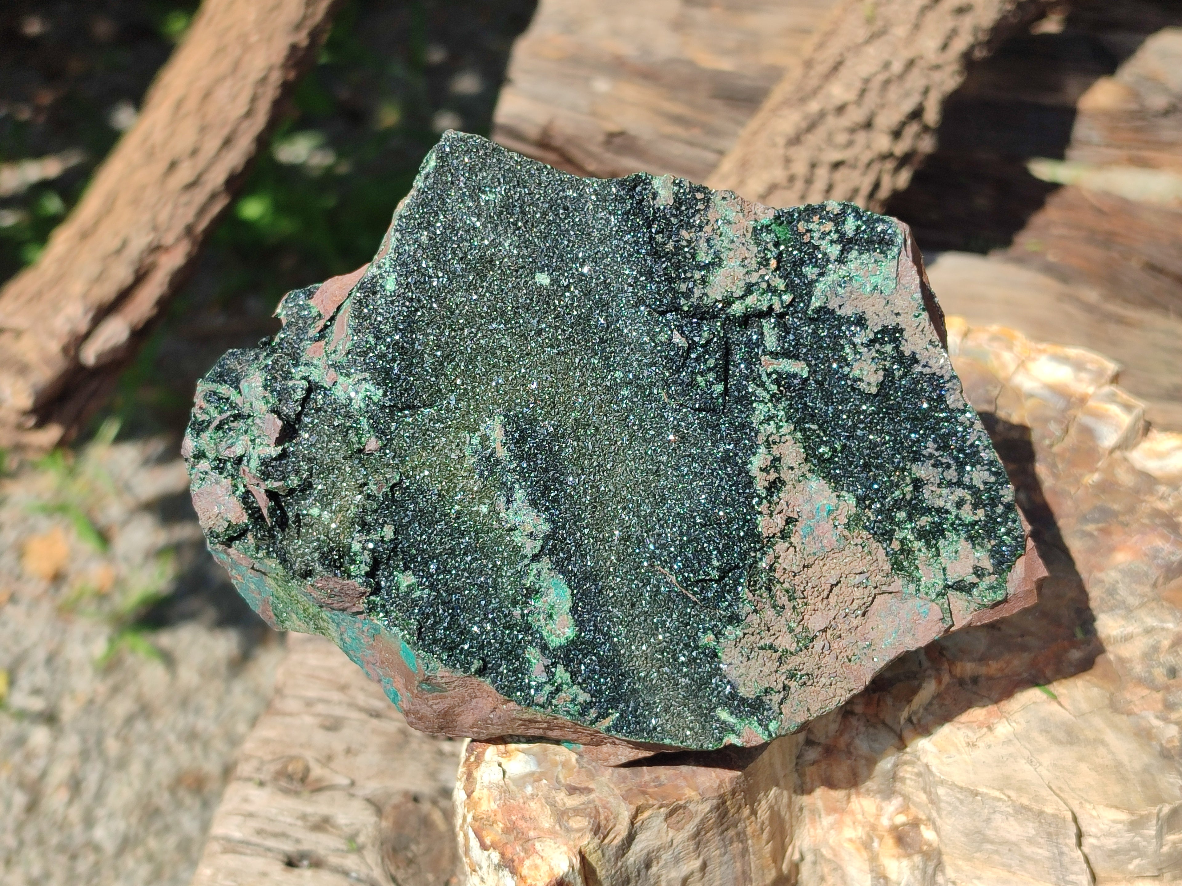 Natural Libethenite Crystals On Dolomite Matrix Specimen x 1 From Shituru, Congo - Toprock Gemstones and Minerals 