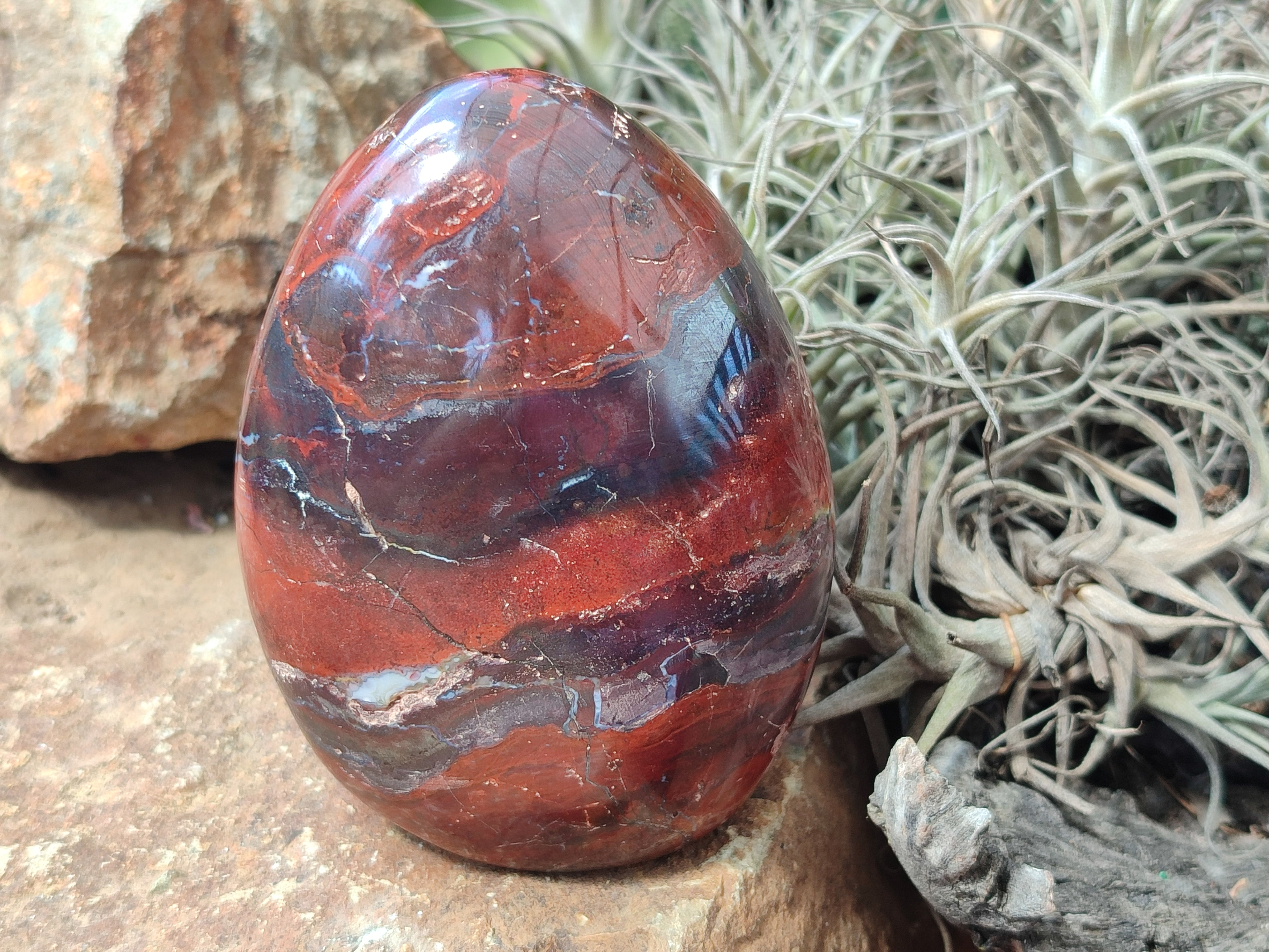 Polished Red Jasper Standing Free Forms x 4 From Madagascar - Toprock Gemstones and Minerals 
