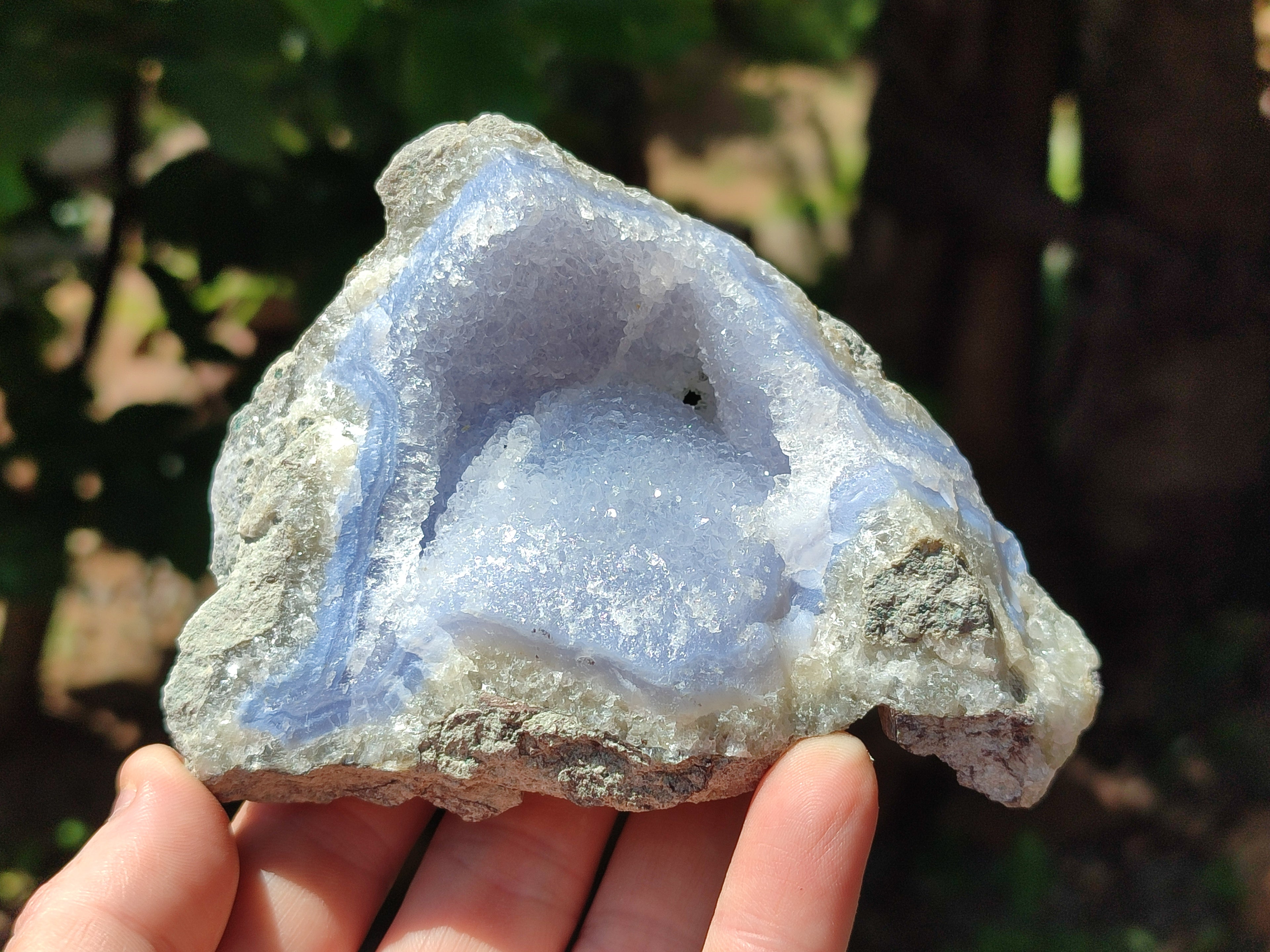 Natural Blue Lace Agate Geode Specimens x 6 From Malawi - Toprock Gemstones and Minerals 