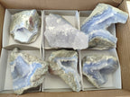 Natural Blue Lace Agate Geode Specimens x 6 From Malawi - Toprock Gemstones and Minerals 