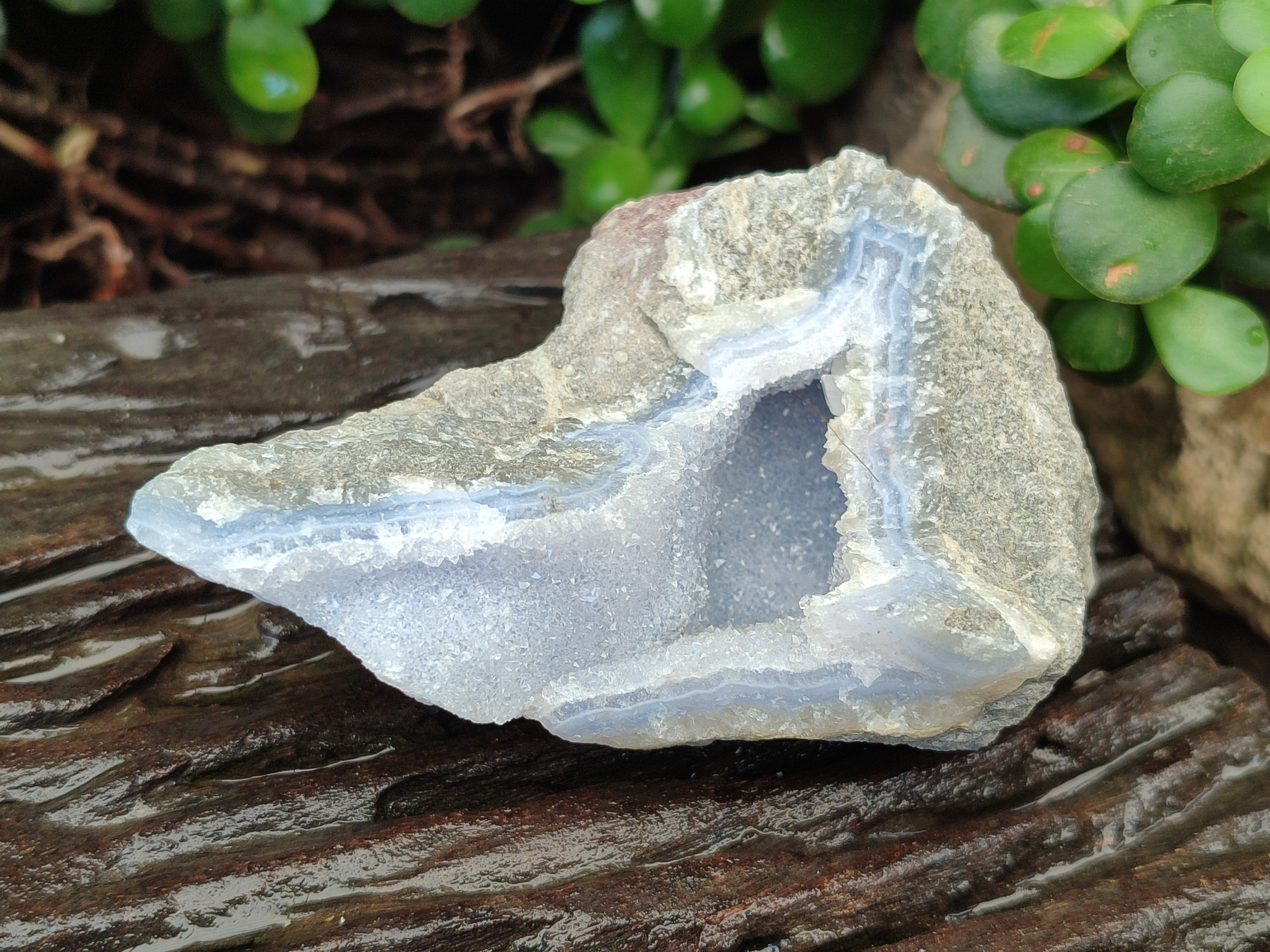 Natural Blue Lace Agate Geode Specimens x 6 From Malawi - Toprock Gemstones and Minerals 