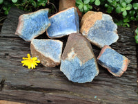 Natural Blue Dumortierite Cobbed Specimens x 6 From Mozambique - Toprock Gemstones and Minerals 