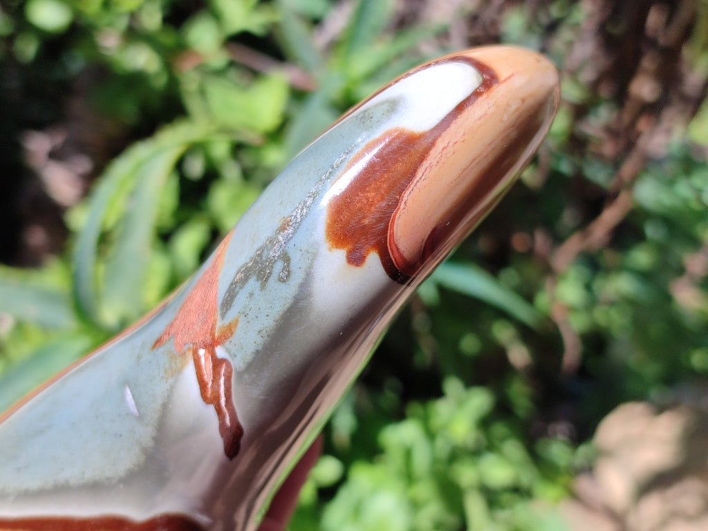 Polished Polychrome Jasper Standing Free Forms x 2 From Mahajanga, Madagascar - Toprock Gemstones and Minerals 