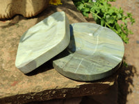 Polished Butter Jade Ashtrays x 2 From South Africa - Toprock Gemstones and Minerals 