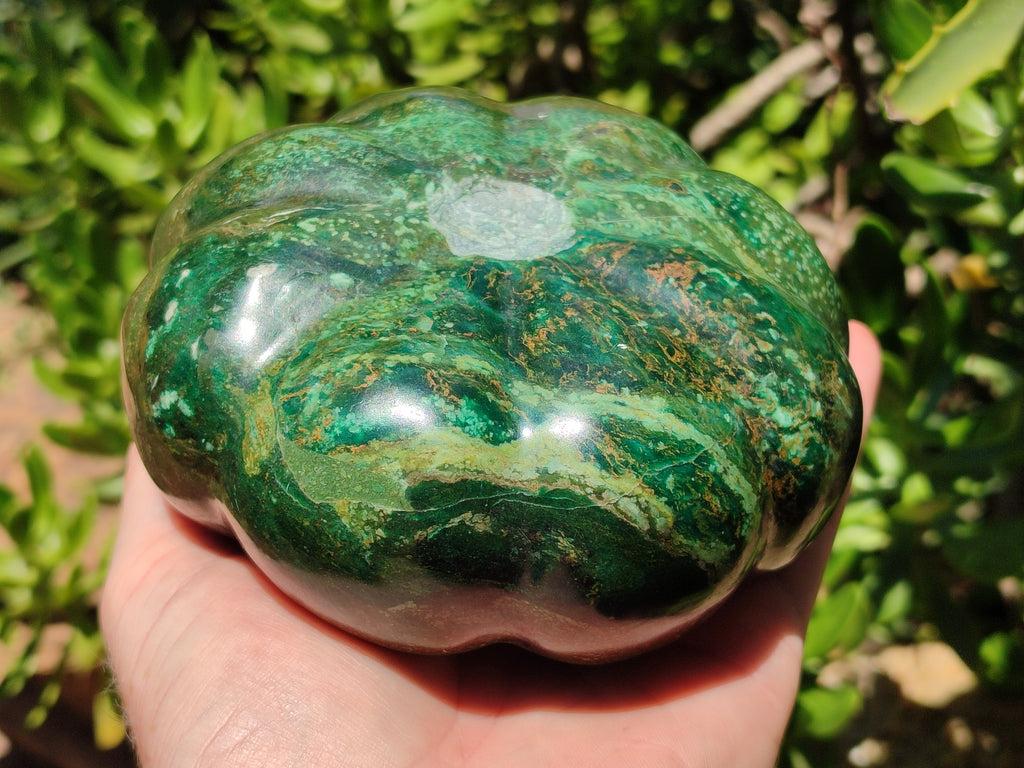 Hand Made Stone Pumpkin Carvings x 2 From Zimbabwe - Toprock Gemstones and Minerals 