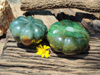 Hand Made Stone Pumpkin Carvings x 2 From Zimbabwe - Toprock Gemstones and Minerals 