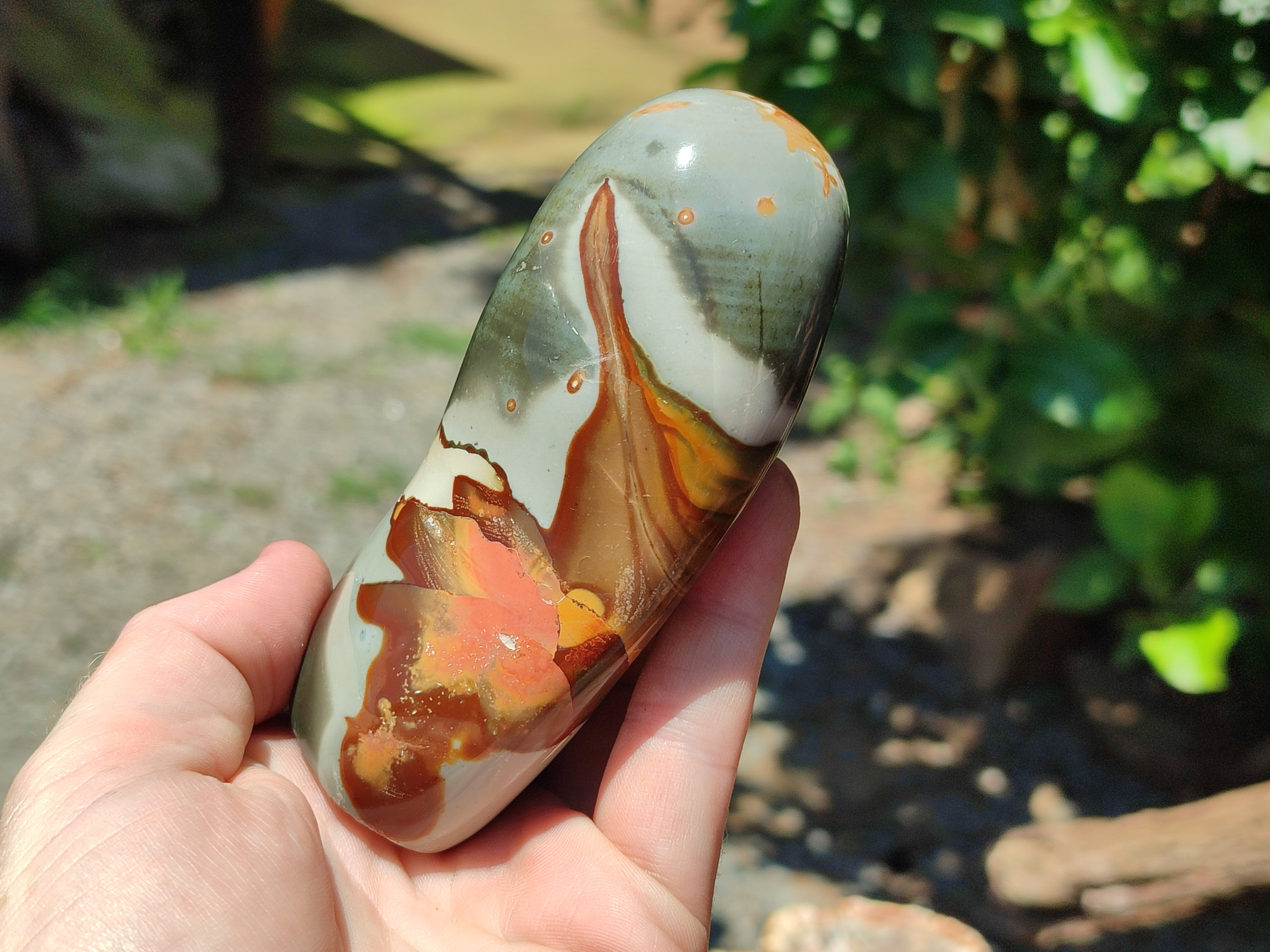 Polished Polychrome Jasper Standing Free Forms x 3 From Mahajanga, Madagascar - Toprock Gemstones and Minerals 