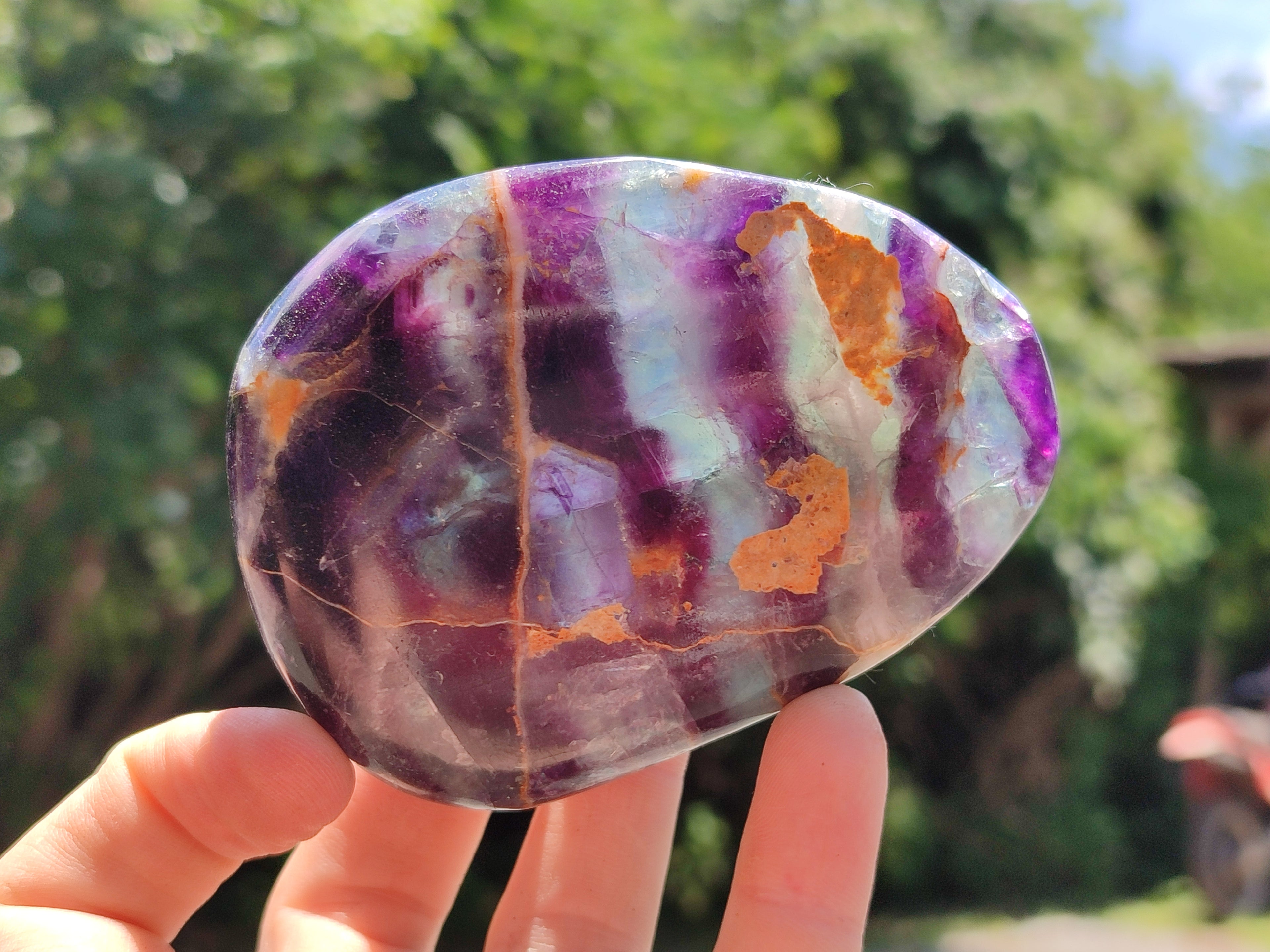 Polished Watermelon Fluorite Free Forms x 6 From Namibia - Toprock Gemstones and Minerals 