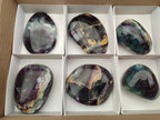 Polished Watermelon Fluorite Free Forms x 6 From Namibia - Toprock Gemstones and Minerals 