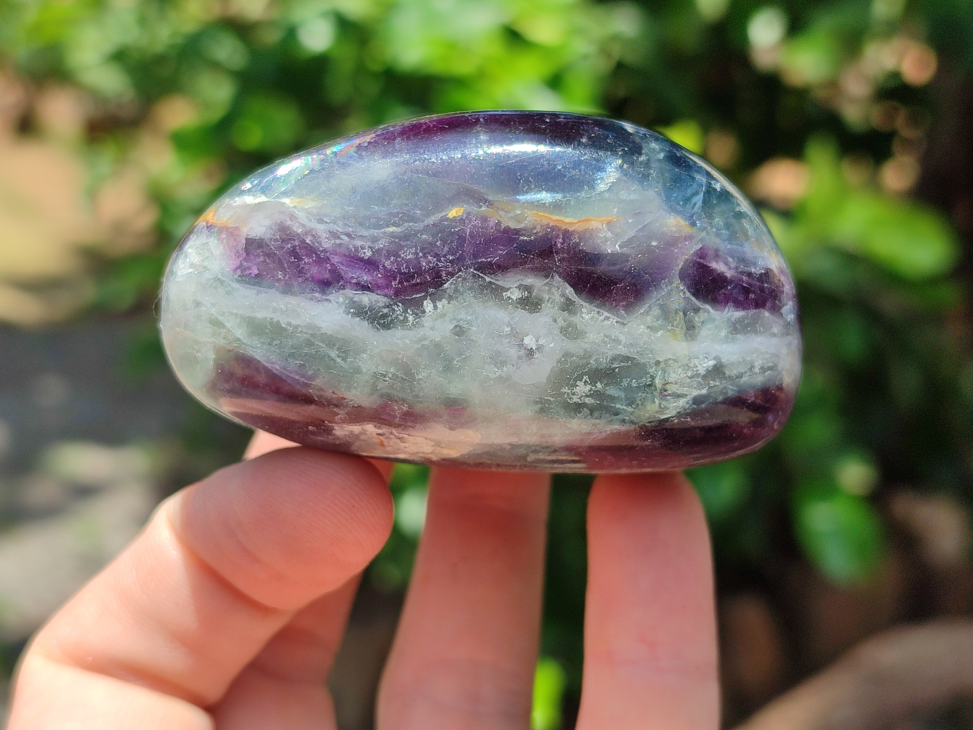 Polished Watermelon Fluorite Free Forms x 6 From Namibia - Toprock Gemstones and Minerals 