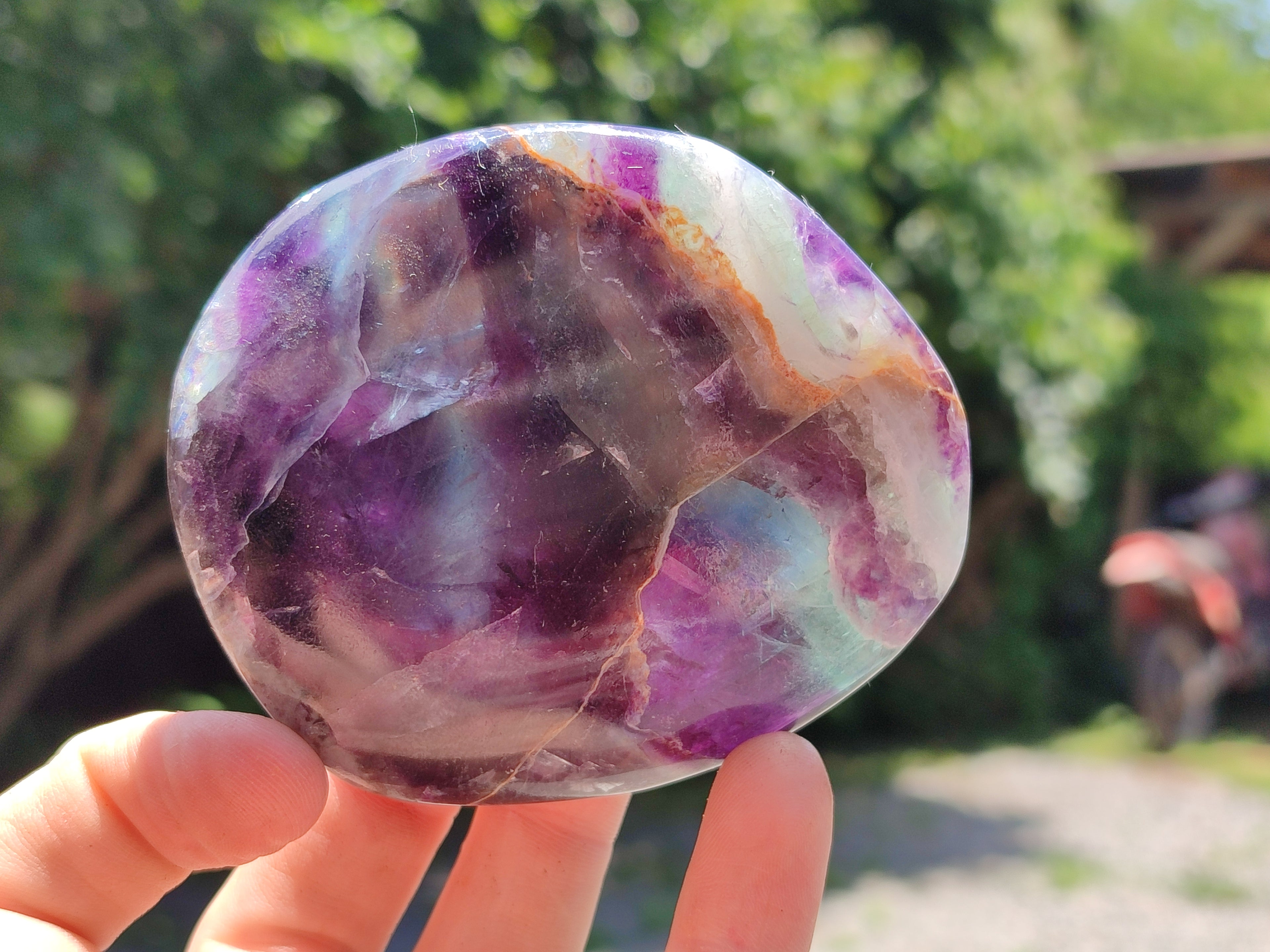 Polished Watermelon Fluorite Free Forms x 6 From Namibia - Toprock Gemstones and Minerals 