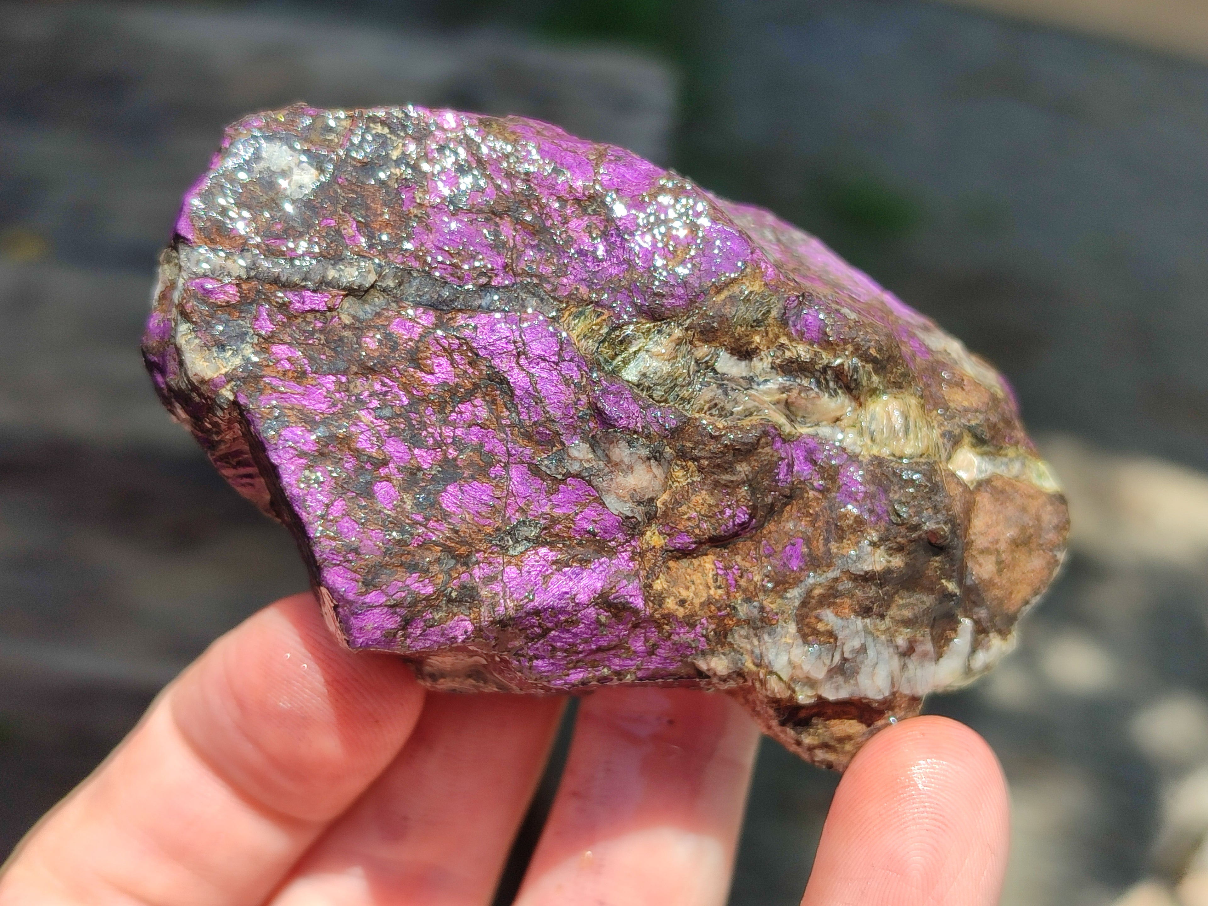 Natural Metallic Purpurite Cobbed Specimens x 6 From Erongo, Namibia - Toprock Gemstones and Minerals 