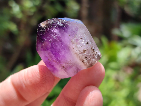 Polished Smokey Amethyst Window Quartz Crystals x 16 From Akansobe, Madagascar