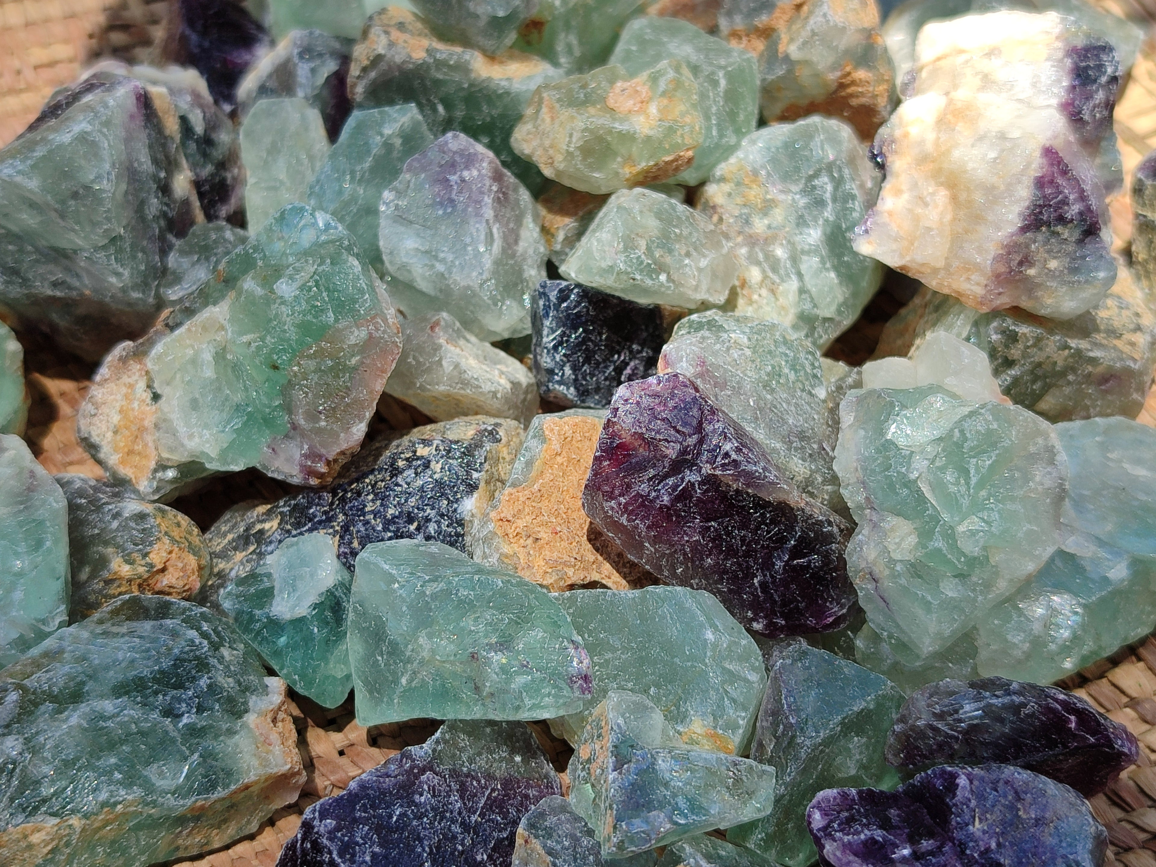 Natural Watermelon Fluorite Cobbed Specimens x 2.6 Kg Lot From Uis, Namibia - Toprock Gemstones and Minerals 