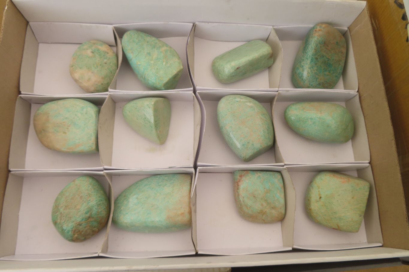 Polished Amazonite Standing Free Forms x 12 From Zimbabwe - Toprock Gemstones and Minerals 
