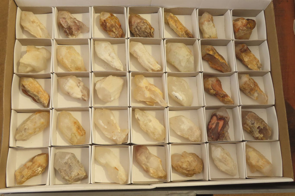 Natural Pineapple Candle Quartz Crystals x 35 From Antsirabe, Madagascar - Toprock Gemstones and Minerals 