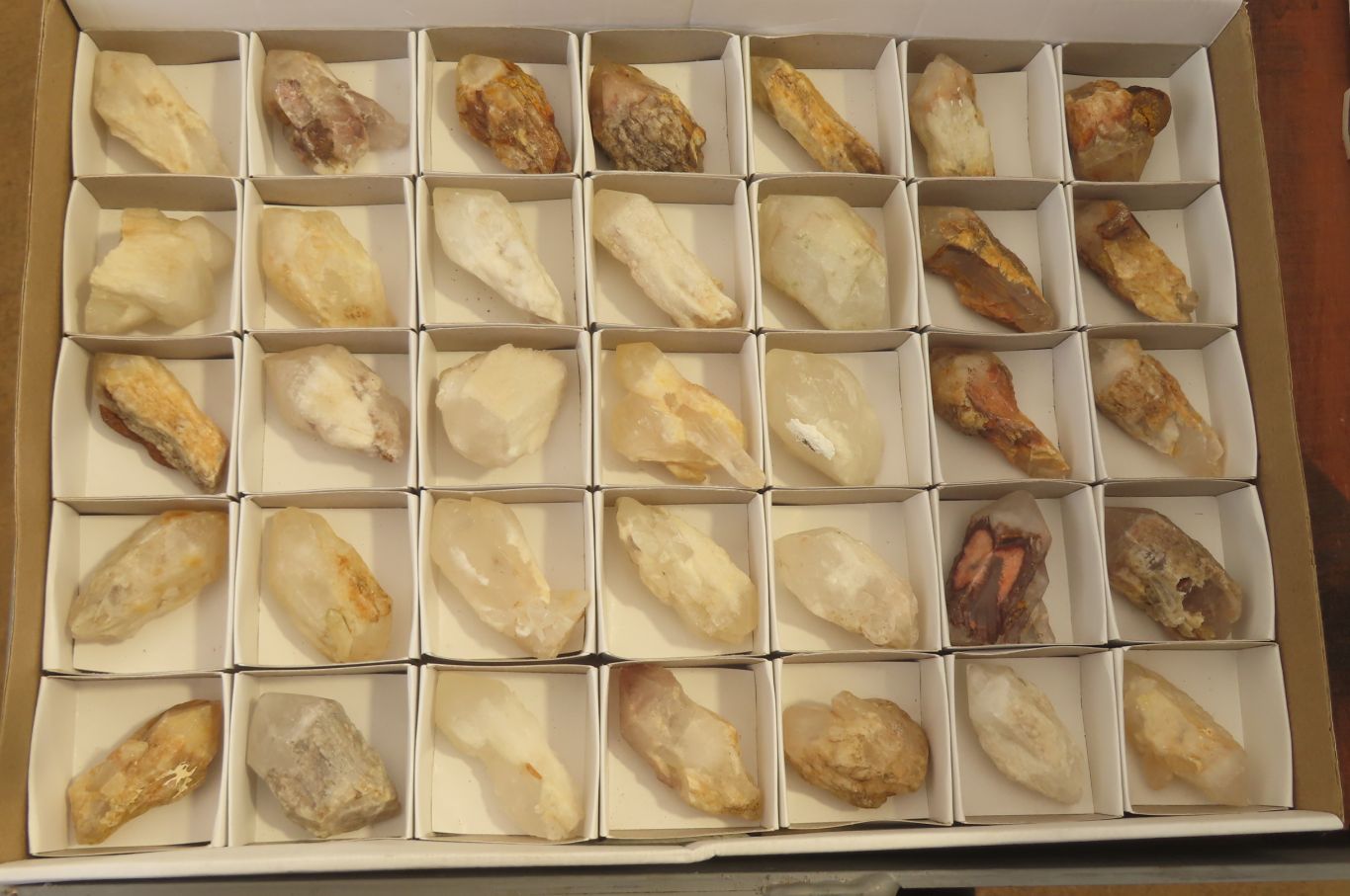 Natural Pineapple Candle Quartz Crystals x 35 From Antsirabe, Madagascar - Toprock Gemstones and Minerals 