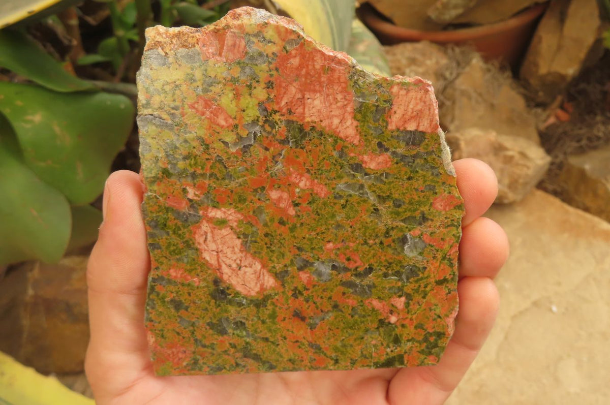 Hand Made Kudu Buck Decoupage on Unakite Stone Slabs - sold per item - From Southern Africa - Toprock Gemstones and Minerals 