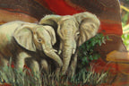 Hand Made Elephant Family Decoupage on Tiger Iron Jasper Stone Slabs - Sold Per Item - From South Africa - Toprock Gemstones and Minerals 