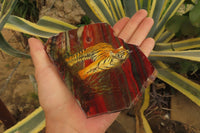 Hand Made Tigers Decoupage on Banded Tiger Iron Jasper Stone Slabs - Sold Per Item - From South Africa - Toprock Gemstones and Minerals 