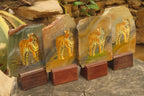 Hand Made Tiger Decoupage on Polychrome Jasper Stone Slabs - sold per item - From Madagascar - Toprock Gemstones and Minerals 