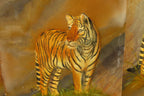 Hand Made Tiger Decoupage on Polychrome Jasper Stone Slabs - sold per item - From Madagascar - Toprock Gemstones and Minerals 