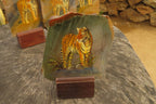 Hand Made Tiger Decoupage on Polychrome Jasper Stone Slabs - sold per item - From Madagascar - Toprock Gemstones and Minerals 