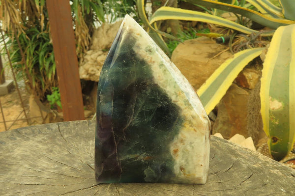 Polished Watermelon Fluorite Point x 1 From Namibia - Toprock Gemstones and Minerals 