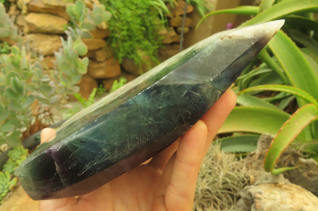 Polished Watermelon Fluorite Point x 1 From Namibia - Toprock Gemstones and Minerals 