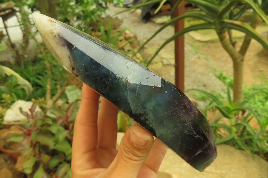 Polished Watermelon Fluorite Point x 1 From Namibia - Toprock Gemstones and Minerals 