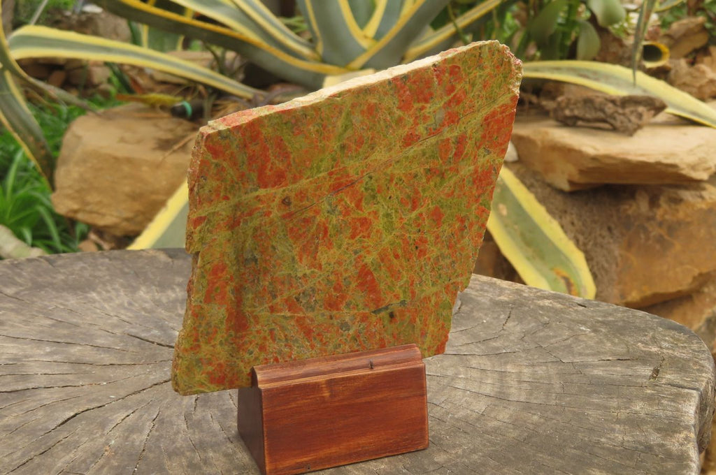 Hand Made Tiger Decoupage on Unakite Stone Slabs - sold per item - From Southern Africa - Toprock Gemstones and Minerals 