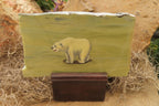Hand Made Polar Bear Decoupage on Butter Jade Stone Slabs - sold per item - From South Africa - Toprock Gemstones and Minerals 