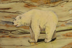 Hand Made Polar Bear Decoupage on Butter Jade Stone Slabs - sold per item - From South Africa - Toprock Gemstones and Minerals 