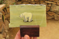 Hand Made Polar Bear Decoupage on Butter Jade Stone Slabs - sold per item - From South Africa - Toprock Gemstones and Minerals 