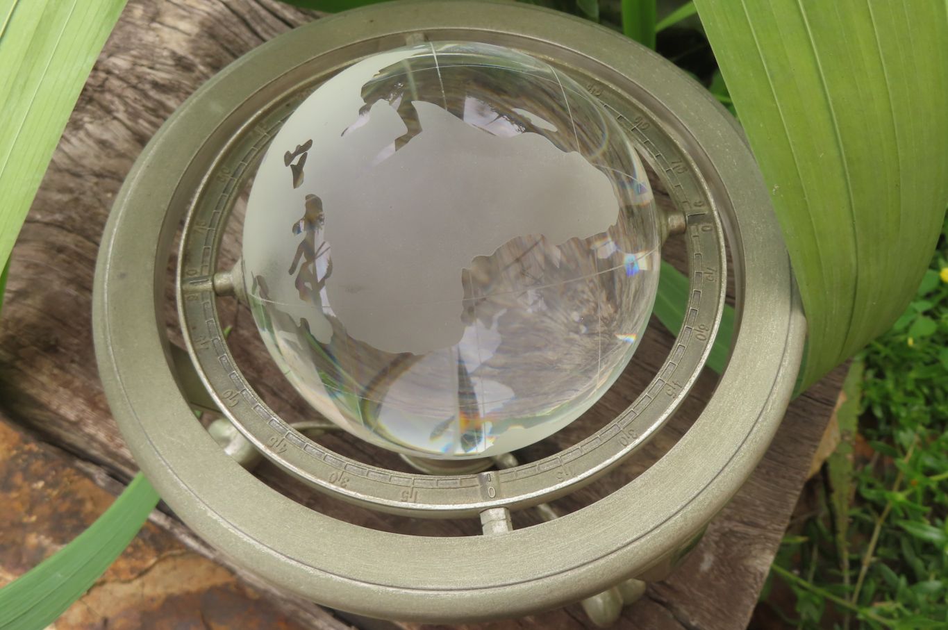 Polished Lead Glass World Globe x 1 From China - Toprock Gemstones and Minerals 