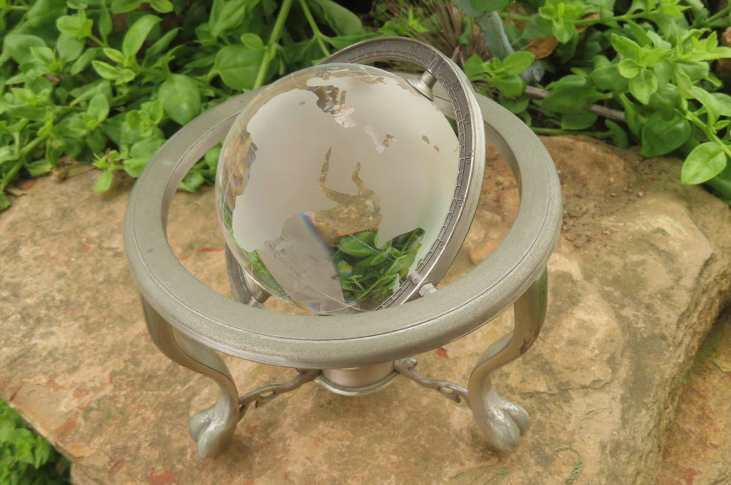 Polished Lead Glass World Globe x 1 From China - Toprock Gemstones and Minerals 