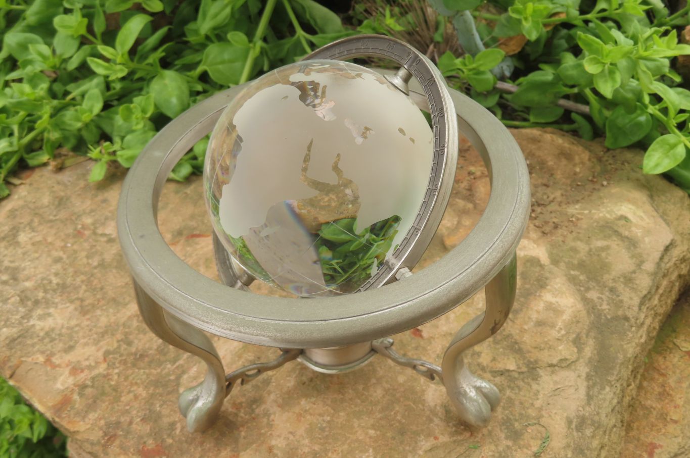 Polished Lead Glass World Globe x 1 From China - Toprock Gemstones and Minerals 