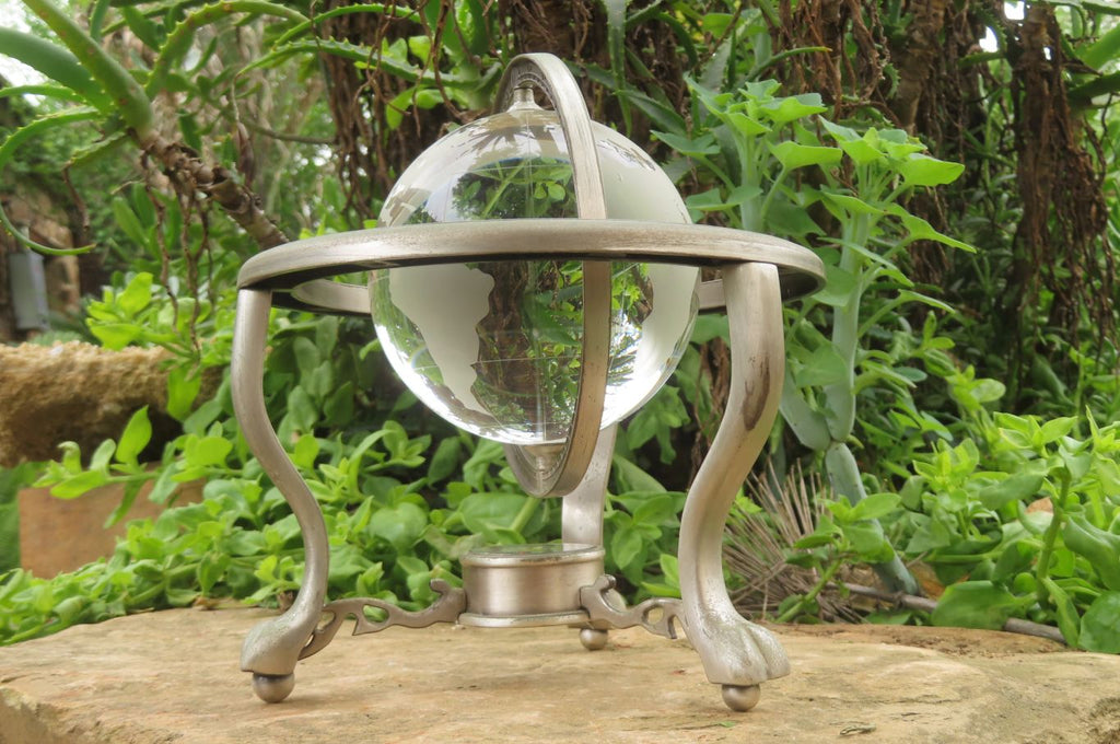 Polished Lead Glass World Globe x 1 From China - Toprock Gemstones and Minerals 