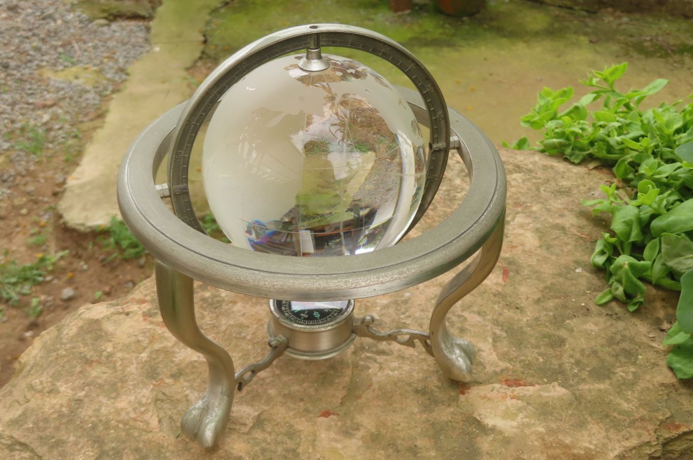 Polished Lead Glass World Globe x 1 From China - Toprock Gemstones and Minerals 