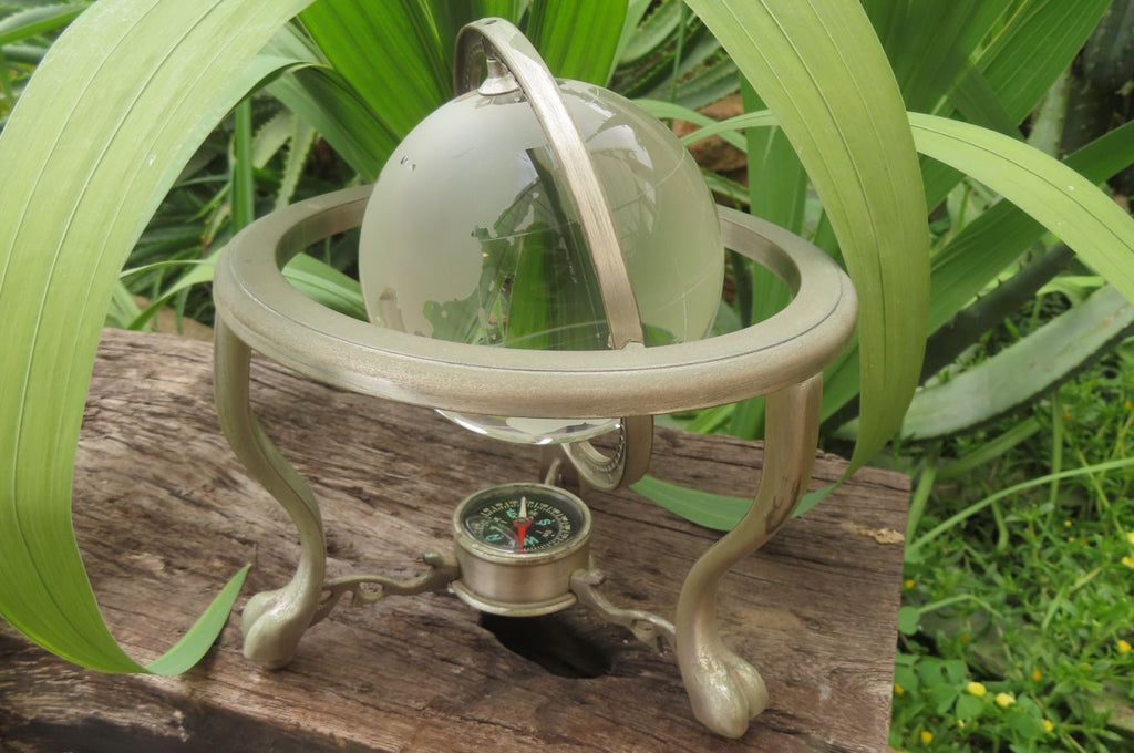 Polished Lead Glass World Globe x 1 From China - Toprock Gemstones and Minerals 