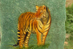 Hand Made Tiger Decoupage on Green Fuchsite Stone Slabs - sold per item - From Zimbabwe - Toprock Gemstones and Minerals 