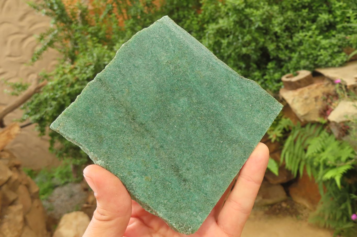 Hand Made Tiger Decoupage on Green Fuchsite Stone Slabs - sold per item - From Zimbabwe - Toprock Gemstones and Minerals 