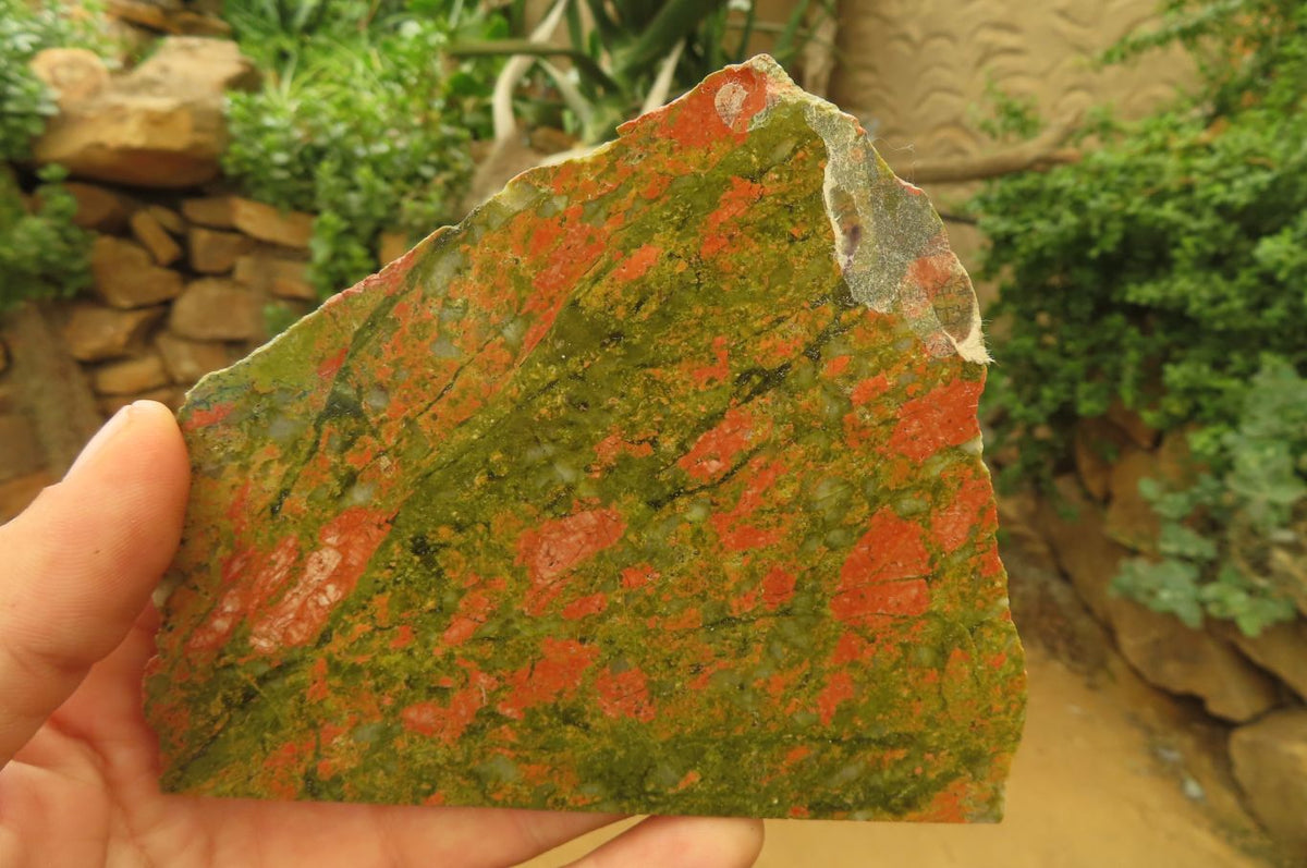 Hand Made Chimpanzee Decoupage on Unakite Stone Slabs - sold per item - From Southern Africa - Toprock Gemstones and Minerals 