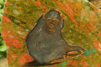 Hand Made Chimpanzee Decoupage on Unakite Stone Slabs - sold per item - From Southern Africa - Toprock Gemstones and Minerals 